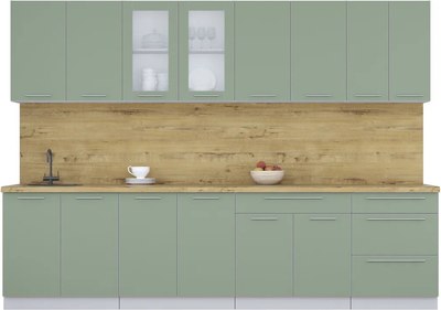 Кухонный гарнитур Интерлиния Мила Пластик 3.0 Б - фото