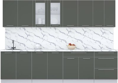 Кухонный гарнитур Интерлиния Мила Пластик 3.0 Б - фото