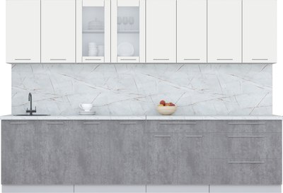 Кухонный гарнитур Интерлиния Мила Пластик 3.1 Б - фото