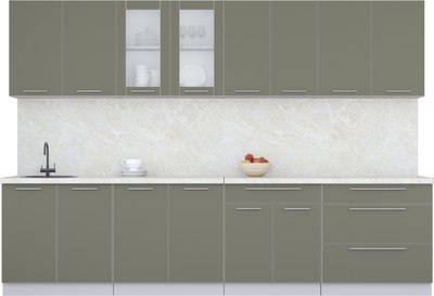 Кухонный гарнитур Интерлиния Мила Пластик 3.1 Б - фото