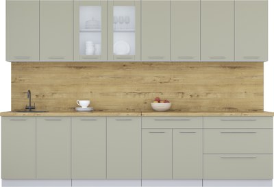 Кухонный гарнитур Интерлиния Мила Пластик 3.1 Б - фото