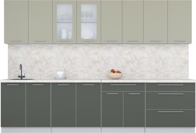 Кухонный гарнитур Интерлиния Мила Пластик 3.1 Б - фото