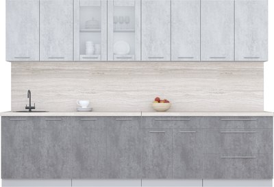 Кухонный гарнитур Интерлиния Мила Пластик 3.1 Б - фото