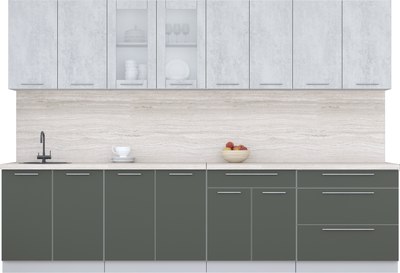 Кухонный гарнитур Интерлиния Мила Пластик 3.1 Б - фото