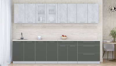 Кухонный гарнитур Интерлиния Мила Пластик 3.1 Б