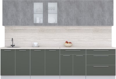Кухонный гарнитур Интерлиния Мила Пластик 3.1 Б - фото
