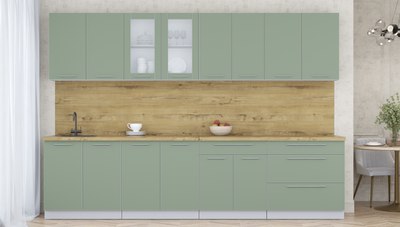 Кухонный гарнитур Интерлиния Мила Пластик 3,1 Б