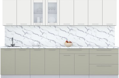 Кухонный гарнитур Интерлиния Мила Пластик 3.2 Б - фото