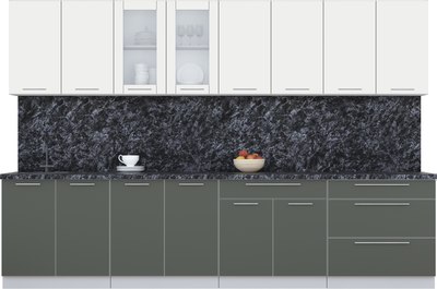 Кухонный гарнитур Интерлиния Мила Пластик 3.2 Б - фото