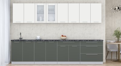 Кухонный гарнитур Интерлиния Мила Пластик 3.2 Б