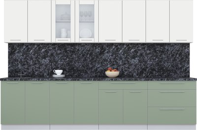 Кухонный гарнитур Интерлиния Мила Пластик 3.2 Б - фото