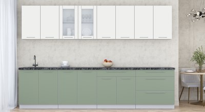 Кухонный гарнитур Интерлиния Мила Пластик 3.2 Б