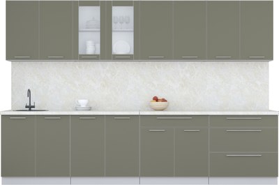 Кухонный гарнитур Интерлиния Мила Пластик 3.2 Б - фото
