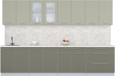 Кухонный гарнитур Интерлиния Мила Пластик 3.2 Б - фото
