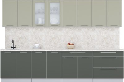 Кухонный гарнитур Интерлиния Мила Пластик 3.2 Б - фото