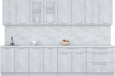 Кухонный гарнитур Интерлиния Мила Пластик 3.2 Б - фото