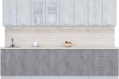 Кухонный гарнитур Интерлиния Мила Пластик 3.2 Б - фото