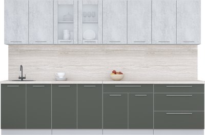 Кухонный гарнитур Интерлиния Мила Пластик 3.2 Б - фото