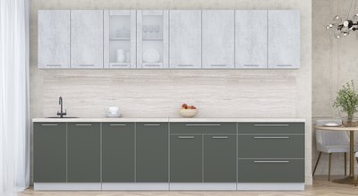 Кухонный гарнитур Интерлиния Мила Пластик 3.2 Б