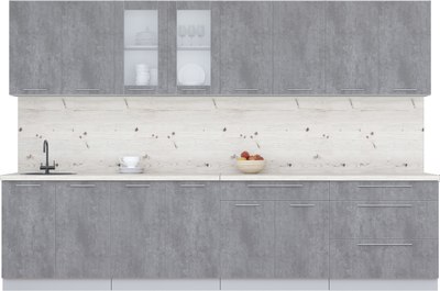 Кухонный гарнитур Интерлиния Мила Пластик 3.2 Б - фото