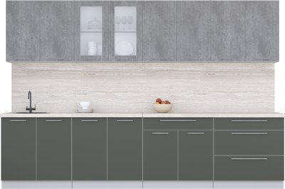 Кухонный гарнитур Интерлиния Мила Пластик 3.2 Б - фото