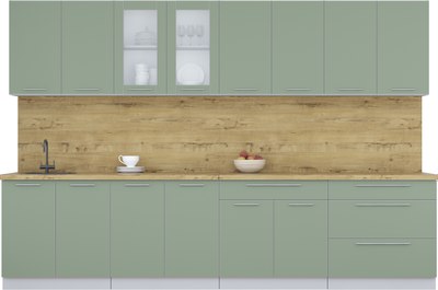 Кухонный гарнитур Интерлиния Мила Пластик 3.2 Б - фото