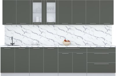 Кухонный гарнитур Интерлиния Мила Пластик 3.2 Б - фото