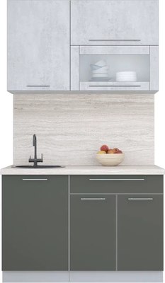 Кухонный гарнитур Интерлиния Мила Пластик 1.2 В - фото