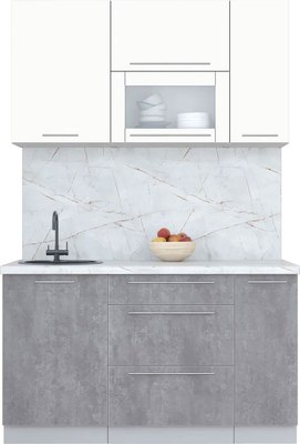 Кухонный гарнитур Интерлиния Мила Пластик 1.4 В - фото