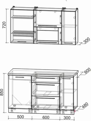 Кухонный гарнитур Интерлиния Мила Пластик 1.4 В