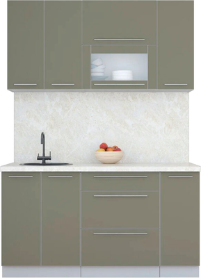 Кухонный гарнитур Интерлиния Мила Пластик 1.5 В - фото