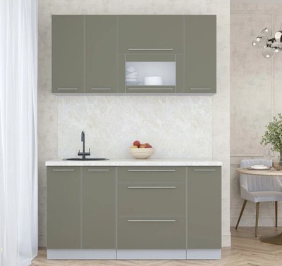 Кухонный гарнитур Интерлиния Мила Пластик 1.5 В