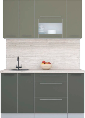 Кухонный гарнитур Интерлиния Мила Пластик 1.5 В - фото