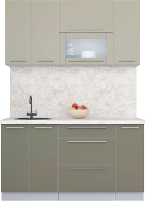 Кухонный гарнитур Интерлиния Мила Пластик 1.5 В - фото
