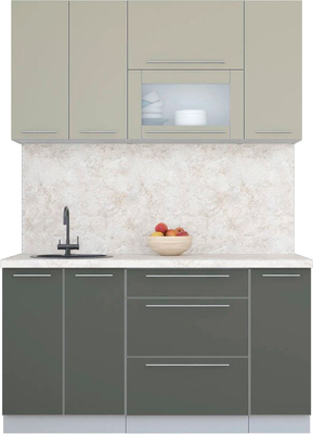 Кухонный гарнитур Интерлиния Мила Пластик 1.5 В - фото