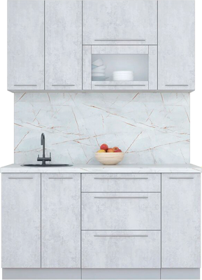 Кухонный гарнитур Интерлиния Мила Пластик 1.5 В - фото