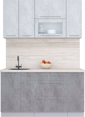 Кухонный гарнитур Интерлиния Мила Пластик 1.5 В - фото