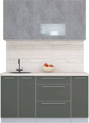 Кухонный гарнитур Интерлиния Мила Пластик 1.5 В - фото