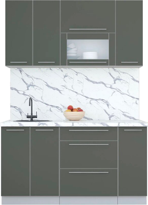 Кухонный гарнитур Интерлиния Мила Пластик 1.5 В - фото