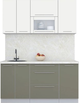 Кухонный гарнитур Интерлиния Мила Пластик 1.6 В - фото