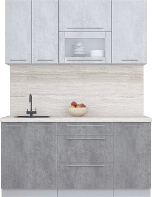 Кухонный гарнитур Интерлиния Мила Пластик 1.6 В - фото