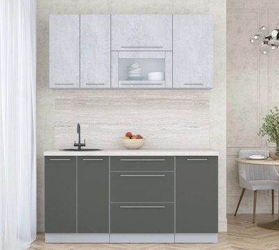 Кухонный гарнитур Интерлиния Мила Пластик 1.6 В