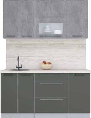 Кухонный гарнитур Интерлиния Мила Пластик 1.6 В - фото