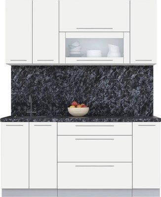 Кухонный гарнитур Интерлиния Мила Пластик 1.7 В - фото