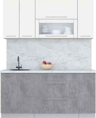 Кухонный гарнитур Интерлиния Мила Пластик 1.7 В - фото