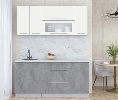 Кухонный гарнитур Интерлиния Мила Пластик 1.7 В