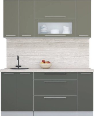 Кухонный гарнитур Интерлиния Мила Пластик 1.7 В - фото