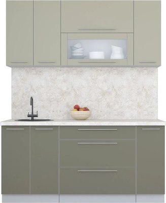 Кухонный гарнитур Интерлиния Мила Пластик 1.7 В - фото
