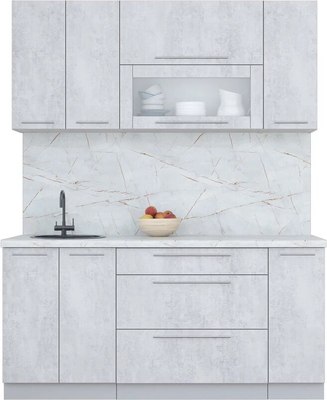 Кухонный гарнитур Интерлиния Мила Пластик 1.7 В - фото