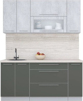 Кухонный гарнитур Интерлиния Мила Пластик 1.7 В - фото